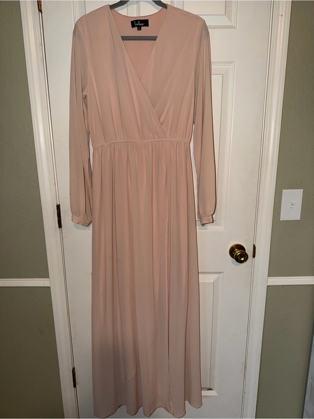 Lulu's Wondrous Water Lilies ‎ lush Pink Long Sleeve Maxi Dress